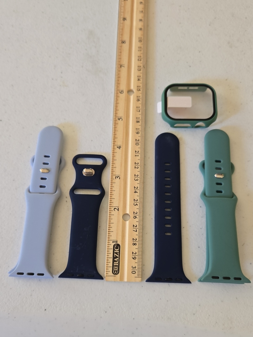 APPLE Silicone Replacement Wristbands Blue, Navy & Teal set of 3 ALL S/M lot#4